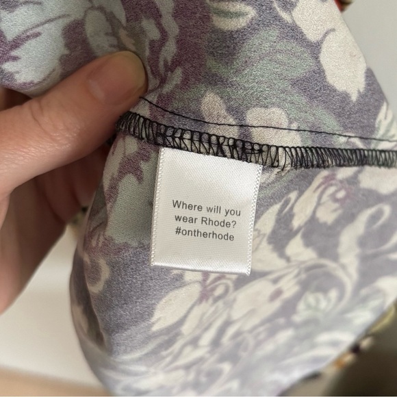 Rhode Fay Midi Dress Maxi Floral Slit High Neck Size M Resortwear Wedding Guest - Picture 7 of 13